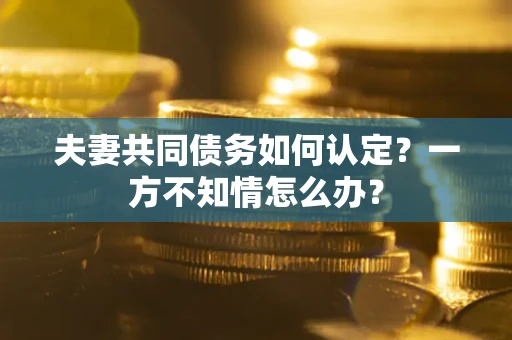 济南夫妻共同债务如何认定？一方不知情怎么办？