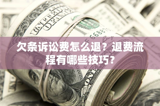 济南欠条诉讼费怎么退？退费流程有哪些技巧？