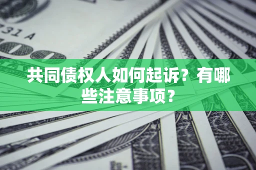 济南共同债权人如何起诉？有哪些注意事项？